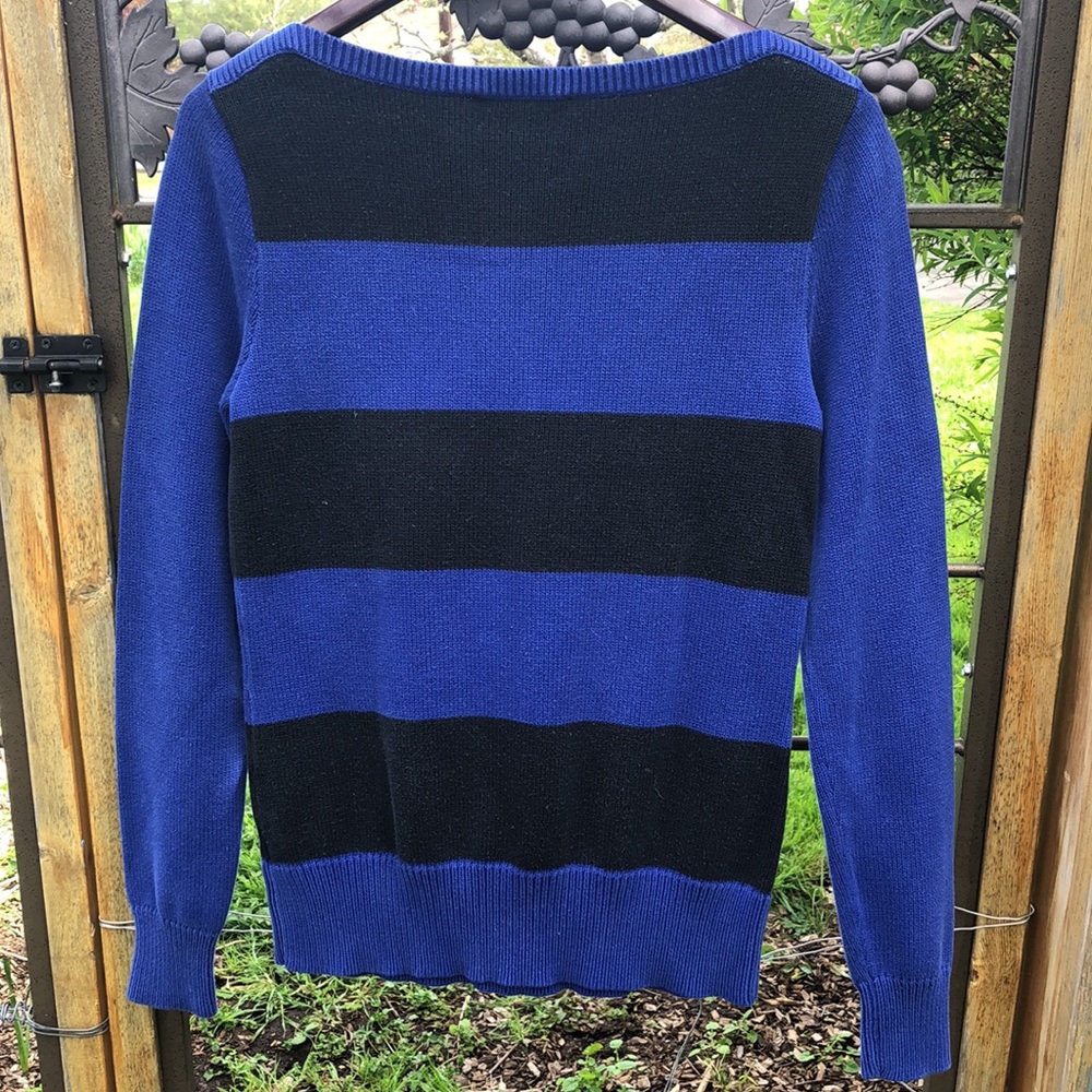 Lauren Ralph Lauren purple and black cotton crew neck sweater size S - Picture 2 of 4